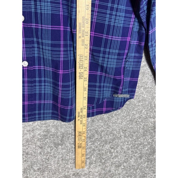 J Crew Tartan Plaid Long Sleeve Button Down Shirt Mens Size Medium Blue Pink - Picture 9 of 9